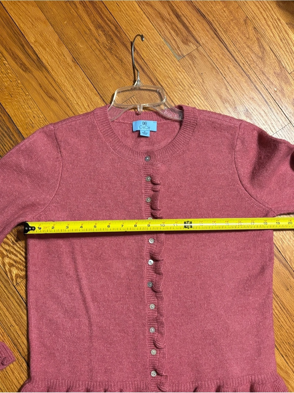 CeCe Ruffle-Trim Button Cardigan - Picture 8 of 12